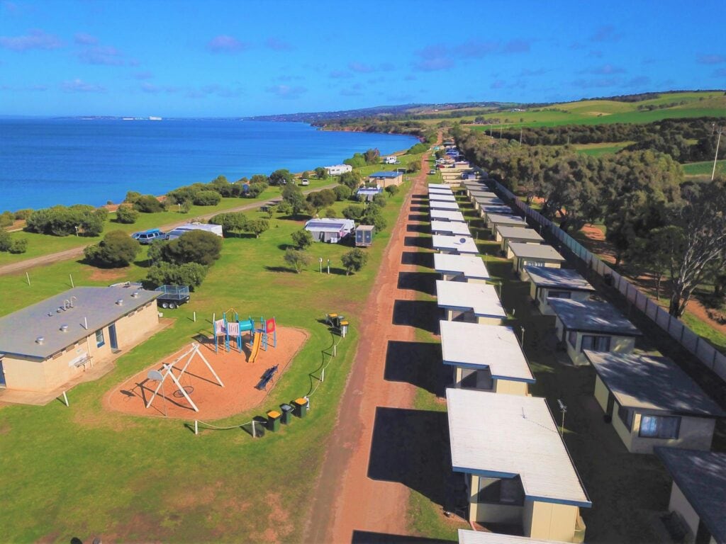 Overhead looking over the park